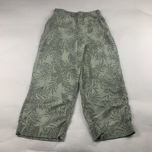 C&C California Soft Sage Palm Print Tencel Wide Leg Lounge Pant S